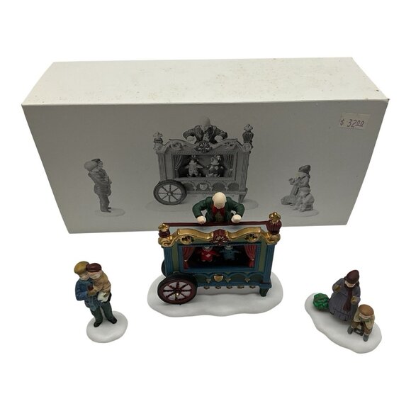 Dept. 56 Heritage Collection "The Old Puppeteer" Set of 3 Porcelain Accessories - Picture 1 of 9